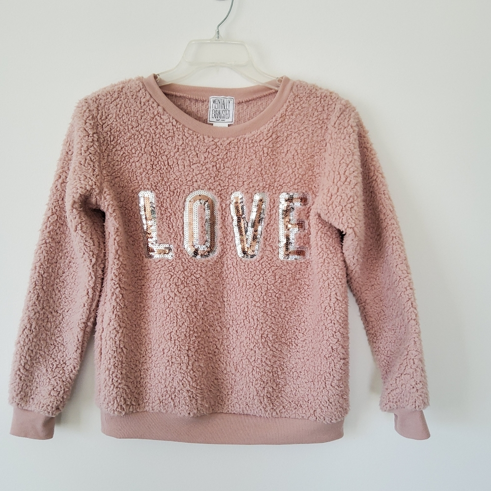 Mentally Exhausted Sherpa LOVE Sweatshirt Sm
